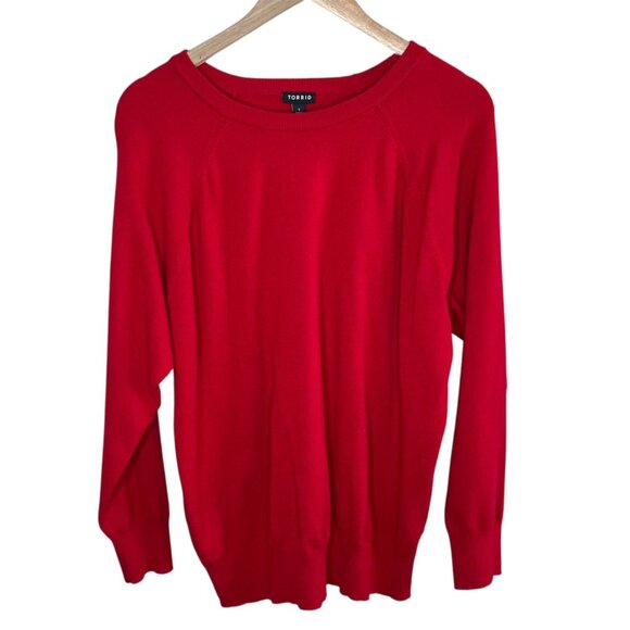 Torrid Womens Red Knit Pullover Sweater Size1X Holiday - Picture 1 of 10